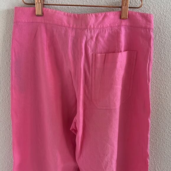Ralph Lauren Vintage Black Label Linen Viscose Pink Wide Leg Pants 2 - Picture 6 of 8